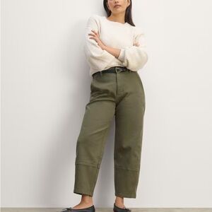 Everlane Utility Barrel Pant in Pewter Green, 10